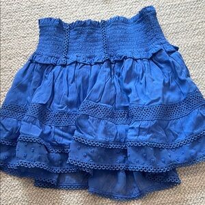 Katie J NYC Electric Blue Smocked Tiered Skirt